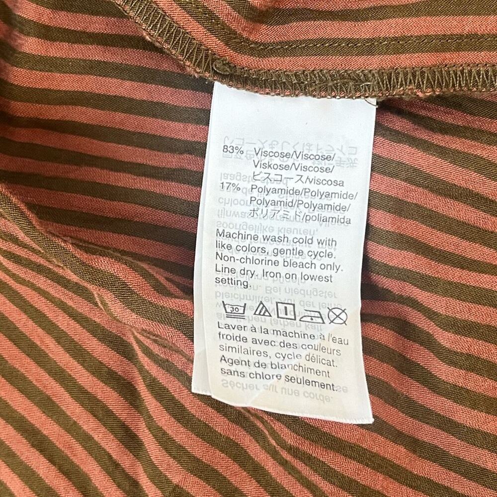 Madewell Tie-Waist Tiered Midi Skirt in Stripe SZ S - Picture 4 of 6